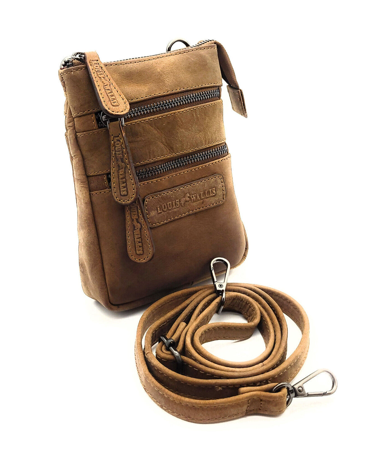 Louis Wallis Leder Gürteltasche Bikertasche Umhängetasche Hüfttasche Bauchtasche Schultergurt