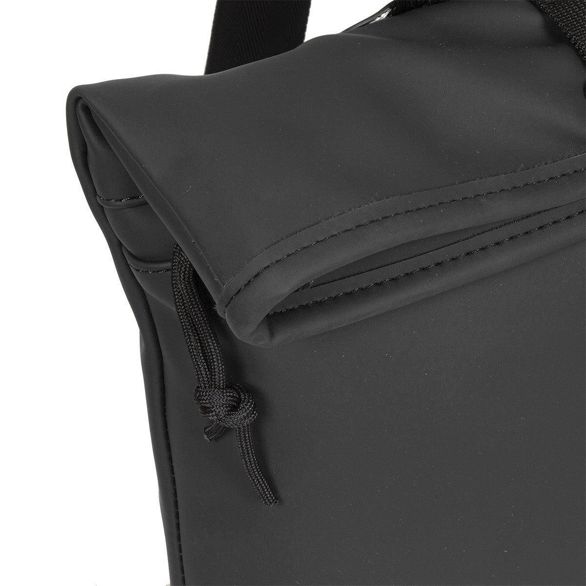 New Rebels Mart Los Angeles Rolltop-Rucksack Schwarz aus wasserdichtem PU-Planenmaterial