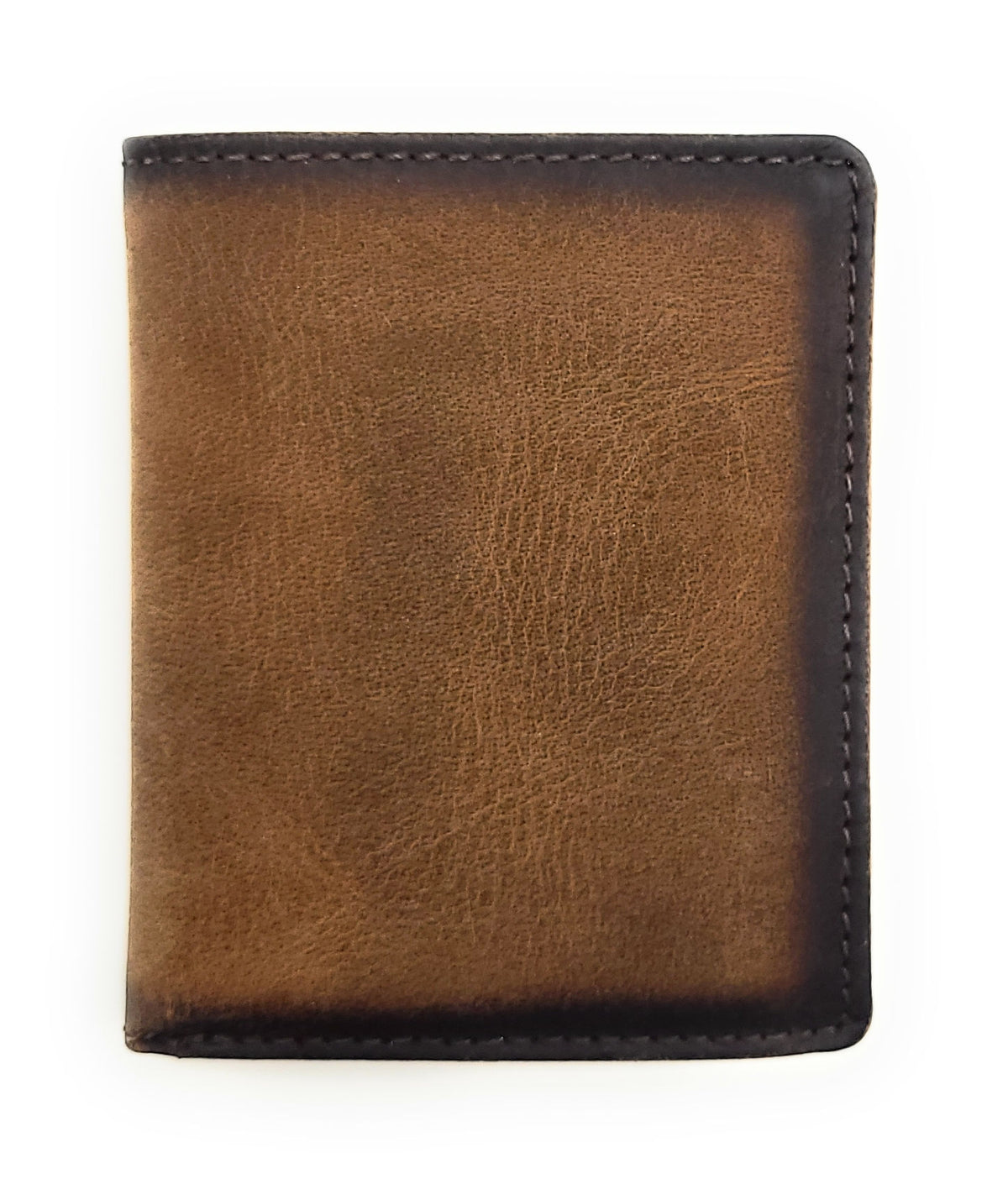 Jockey Club Rustikale Mini Leder Geldbörse Vintage Braun | Echt Hunterleder | Handgefertigt | RFID-Schutz | Kompakte Herrenbörse aus echtem Leder