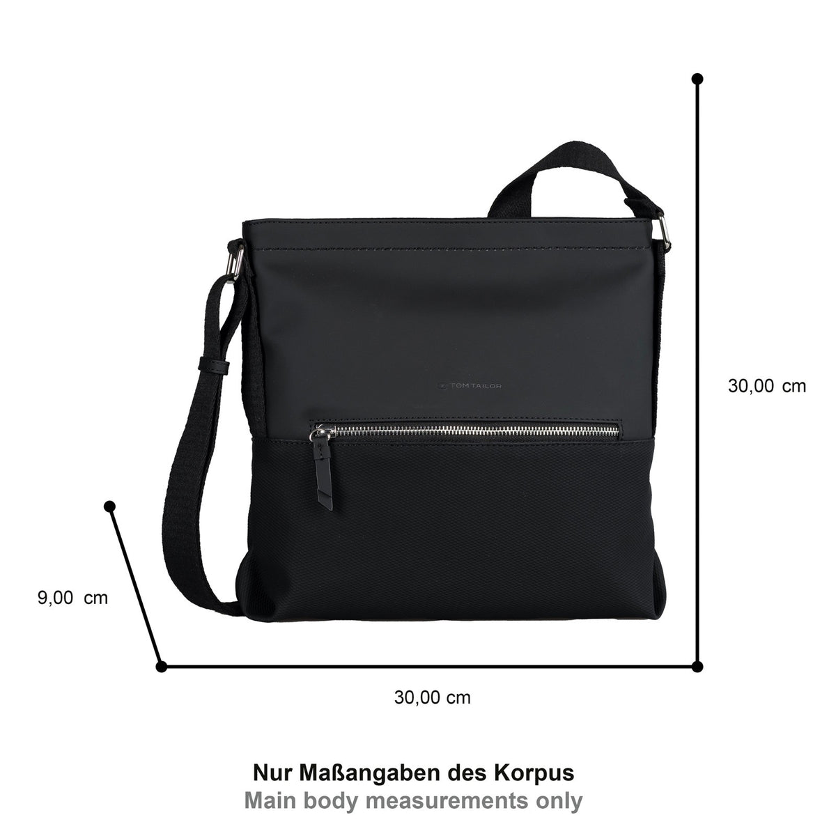 Tom Tailor Umhängetasche Erin Damen – mittelgroß 30x9x30 cm – 6 Fächer – Schultertasche casual Style Handtasche schwarz