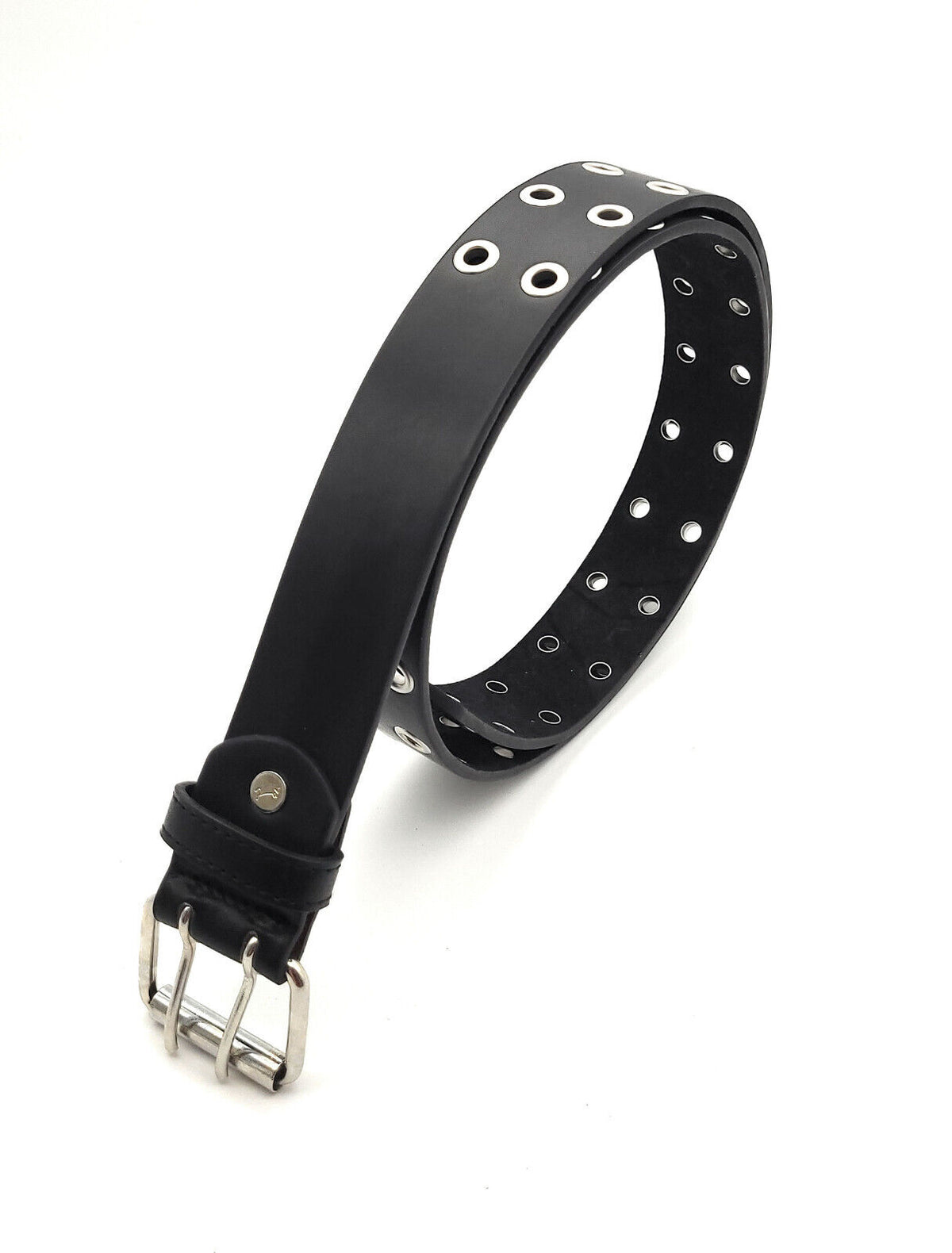 2-Loch Nietengürtel Ösen Gürtel Jeansgürtel Damen Herren echt Leder & PU 115cm (100cm Bundweite)