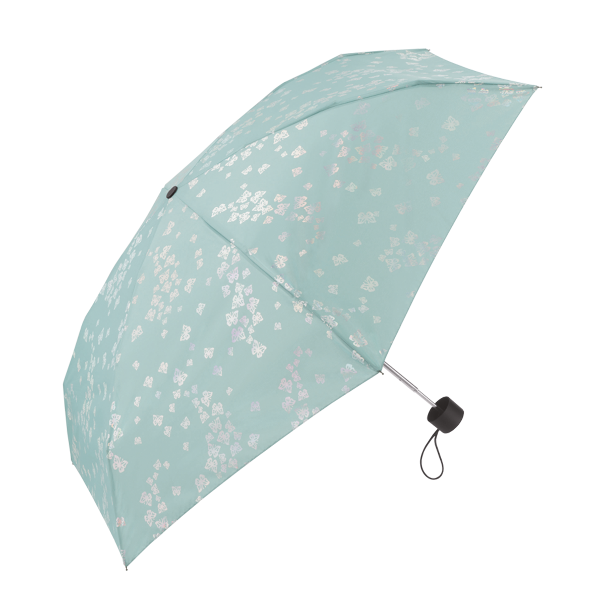 Pierre Cardin Damen Regenschirm Taschenschirm Petito papillion aquifer grün