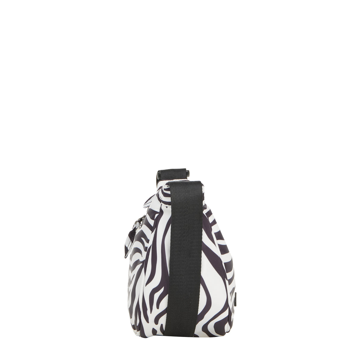 New Rebels Moonbag „Stay Wild" – Crossbody-Tasche mit Zebra-Print, Nylon, 32 × 16 cm