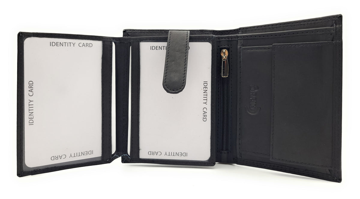 Lemasi Leder Geldbörse RFID Schutz – Herren & Damen Portemonnaie Schwarz