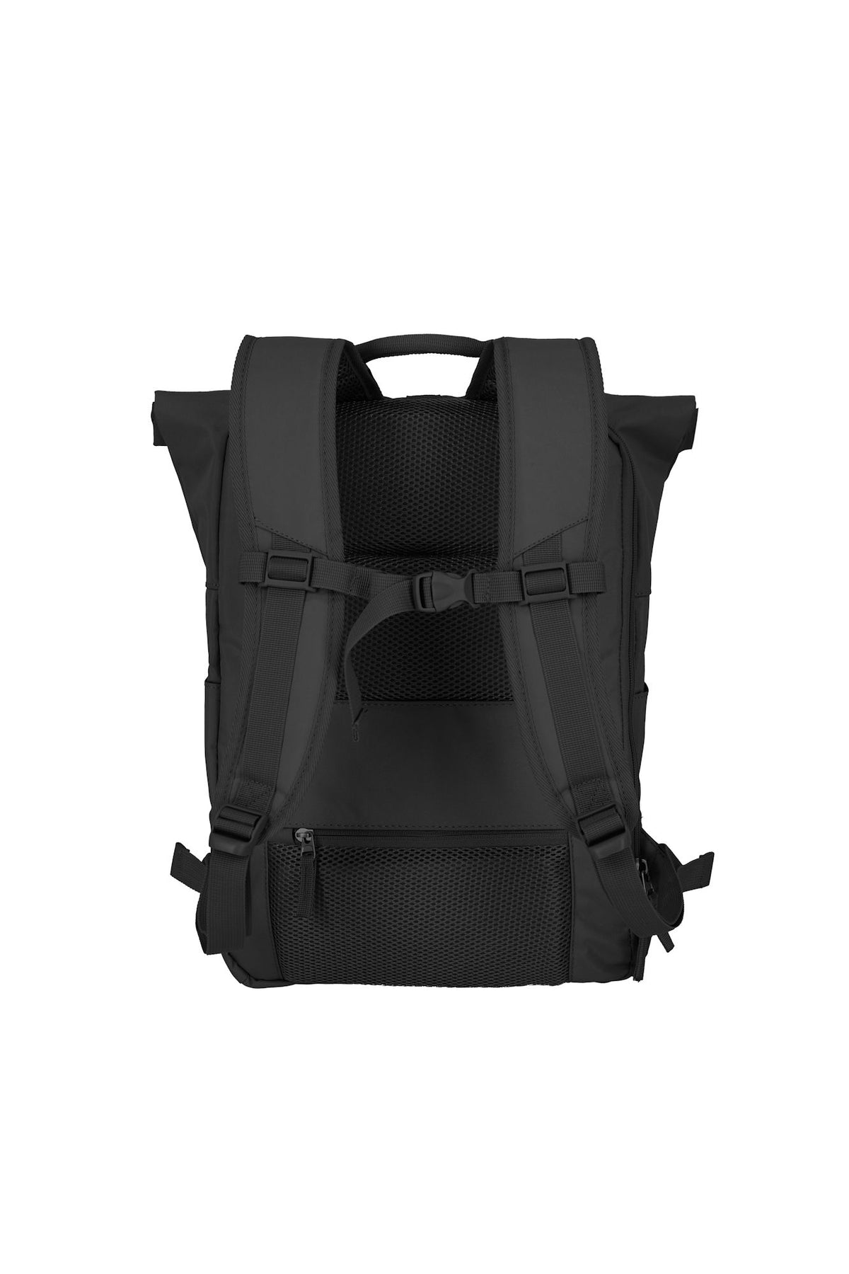Travelite Basic Rollup Rucksack 35 L Schwarz mit 15,6-Zoll-Laptopfach
