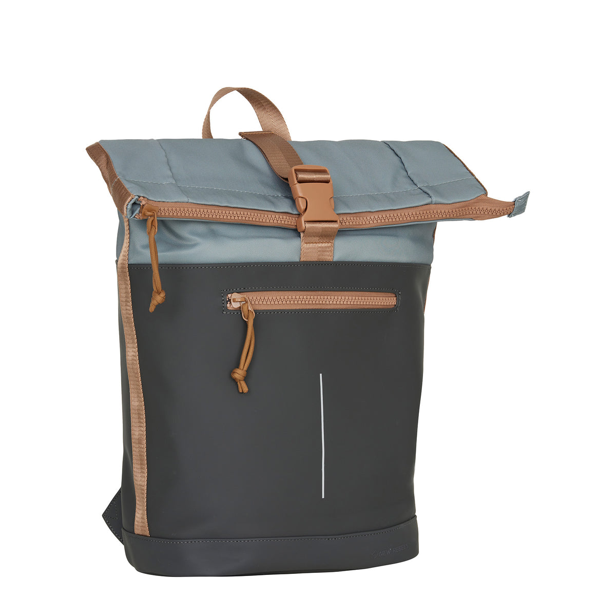 New Rebels New York Ferron Rucksack Anthrazit Kupfer – Rolltop, wasserabweisend, 15" Laptopfach