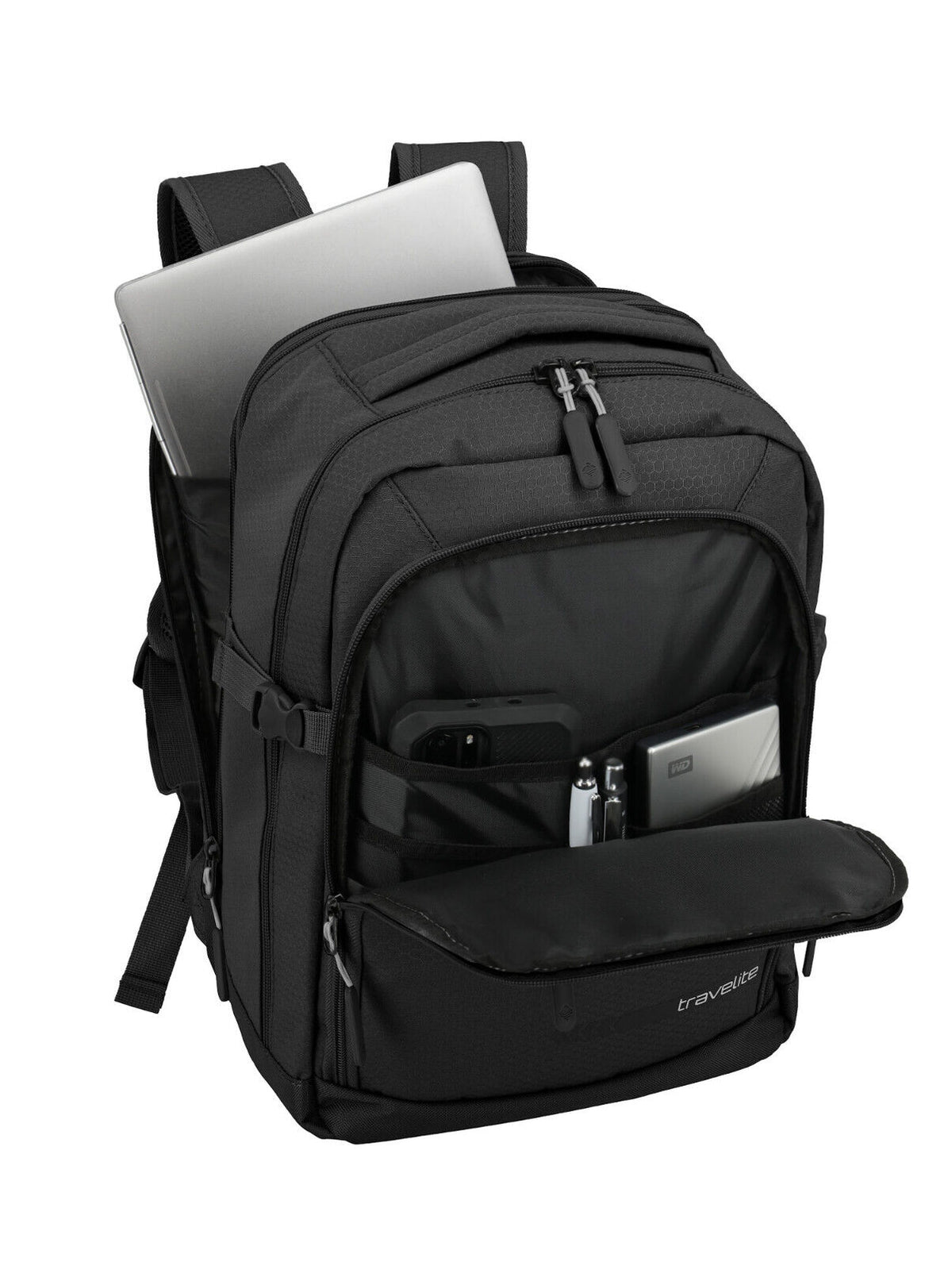 Travelite Kick Off Reise Rucksack Daypack Cabin Size Bordgepäck für Billigflieger schwarz