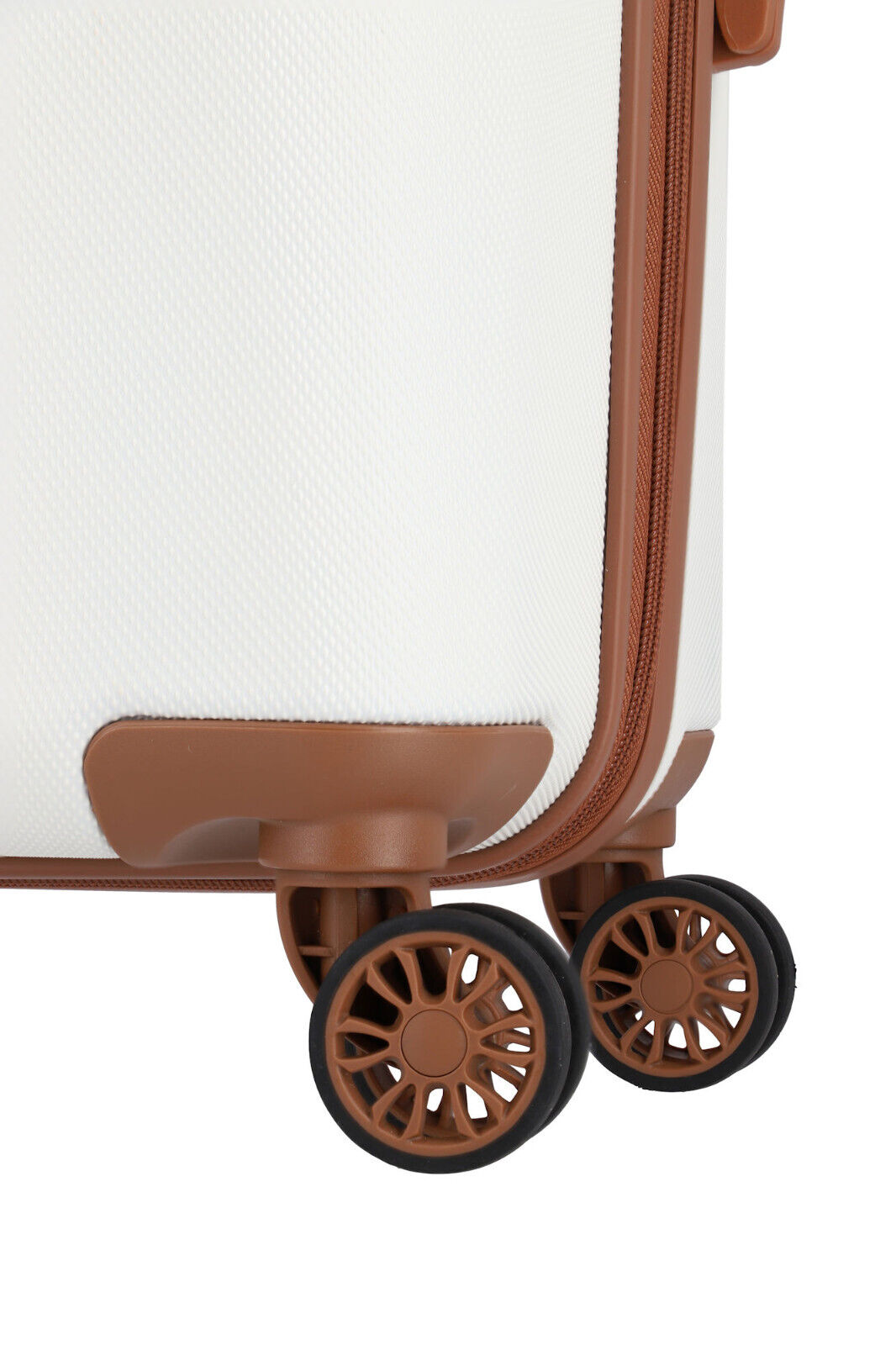 Travelite Bali Handgepäck S Trolley Koffer 55cm 4 Rad / Rollen Hartschale weiß cognac