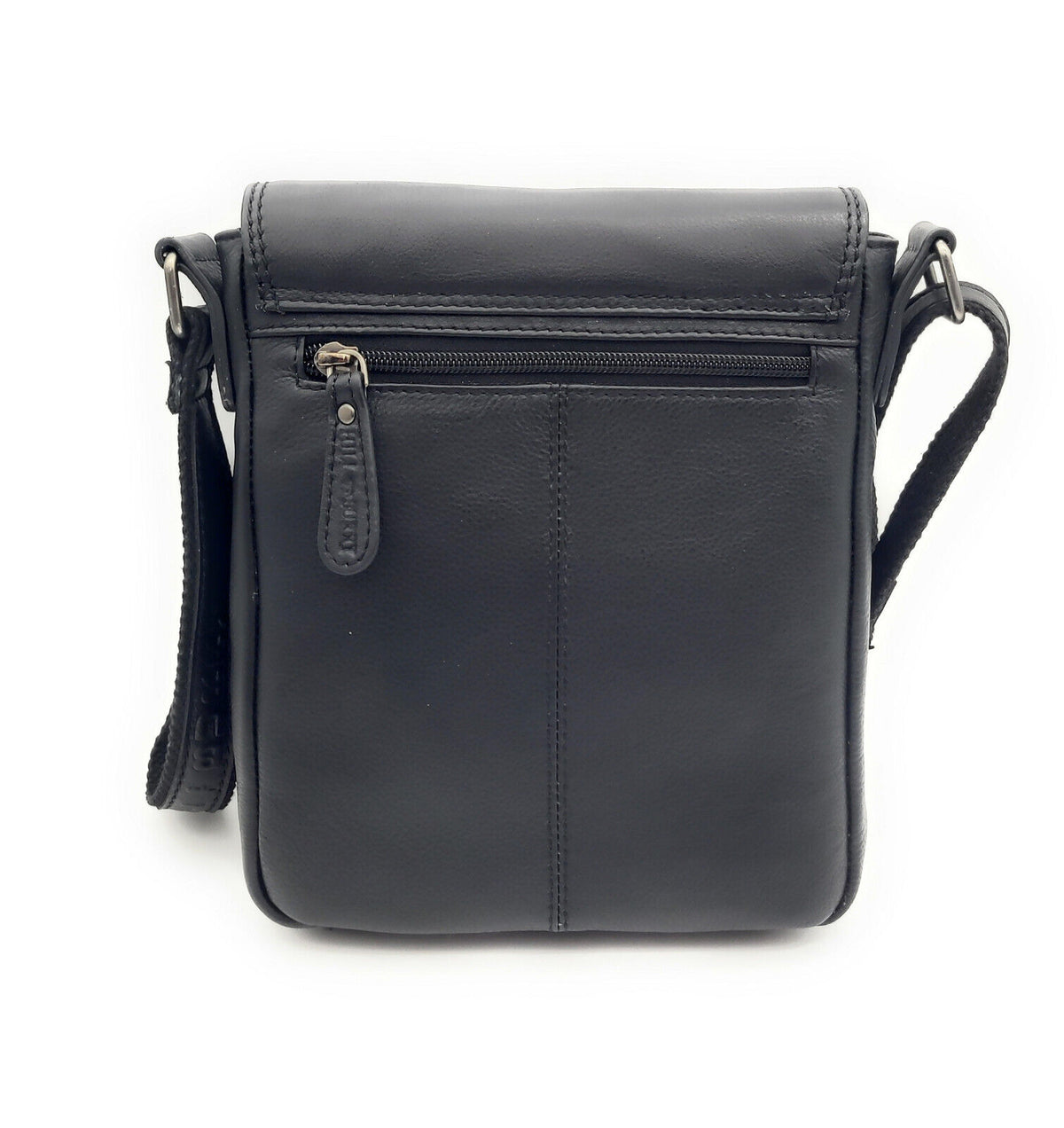 Hillburry Unisex Umhängetasche Schwarz – Echtleder Schultertasche für Damen & Herren