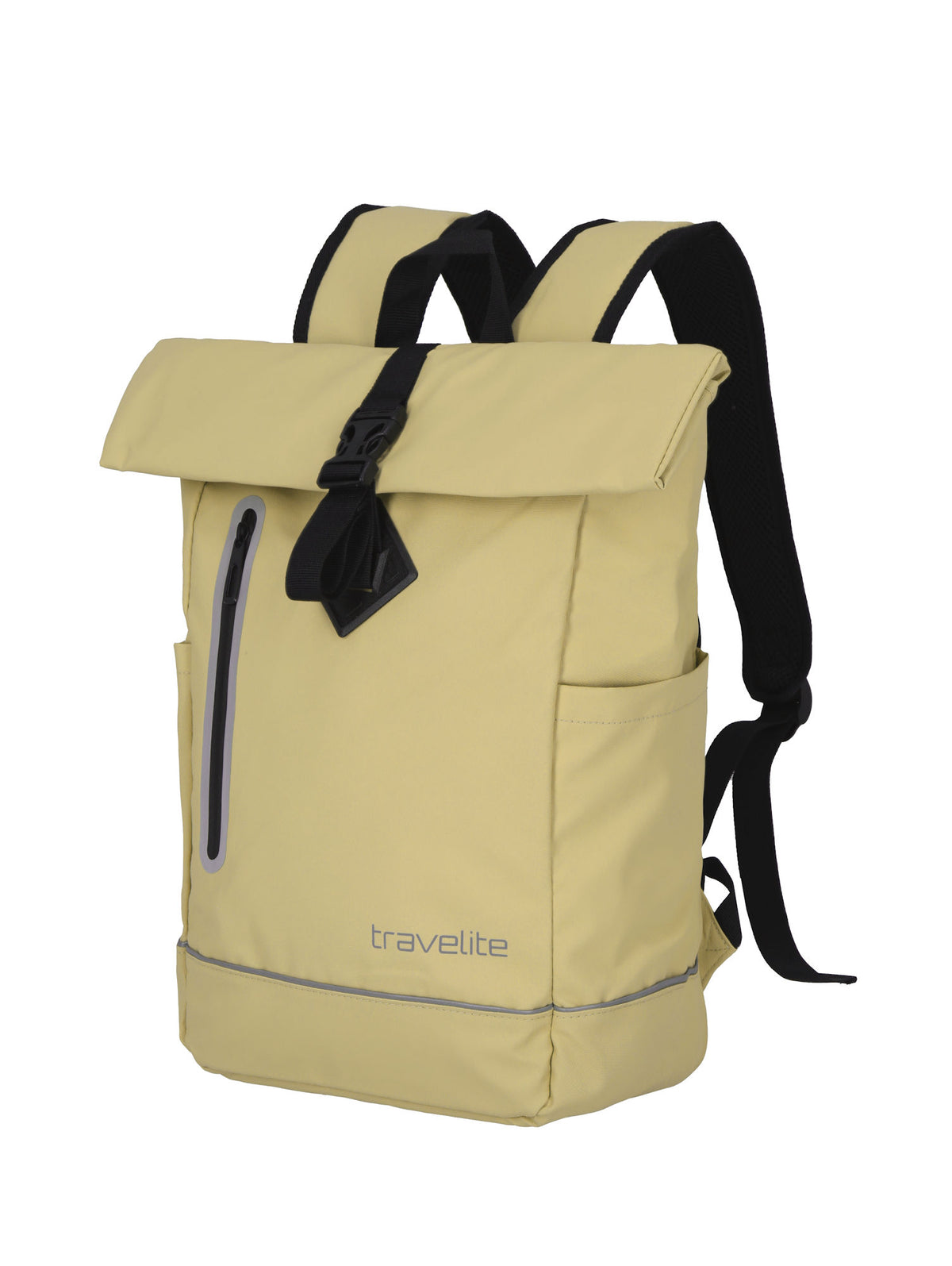 Travelite Rollup Fahrrad Rucksack Kurierrucksack Daypack aus wasserfester Plane mit Reflektoren gelb