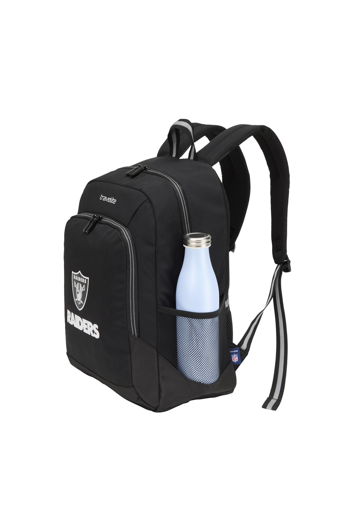 travelite x NFL College Rucksack Las Vegas Raiders Schwarz – 24 l, Laptopfach bis 15 Zoll