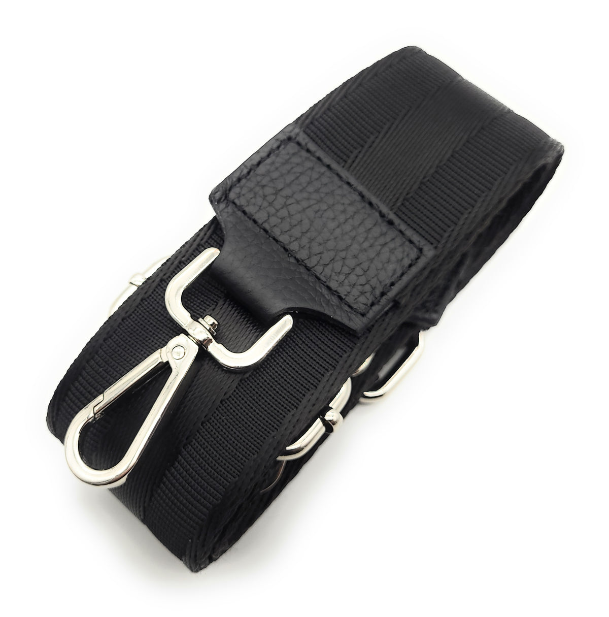 Handtaschengurt Wechselgurt 5cm – Made in Italy | Schwarz/Silber