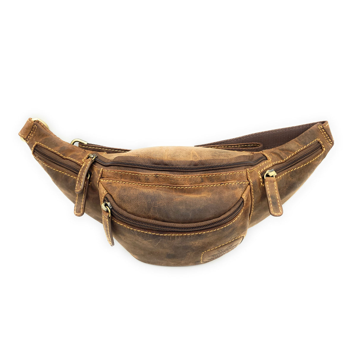 Hunters Bauchtasche aus Hunterleder – robuste Leder-Gürteltasche mit 5 Fächern & verstellbarem Hüftgurt