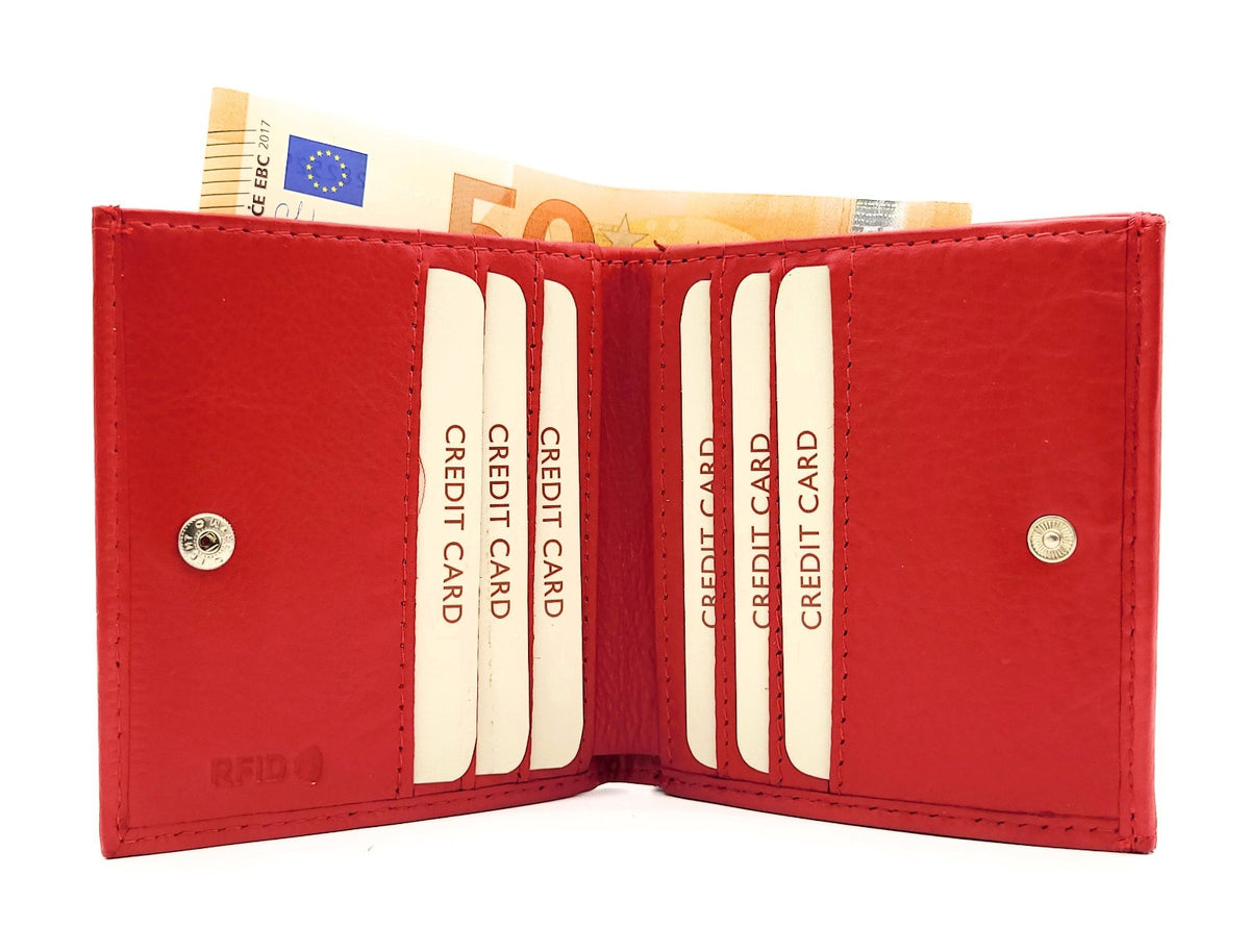 Jockey Club echt Leder Geldbörse Portemonnaie Wiener Schachtel RFID Schutz chili rot