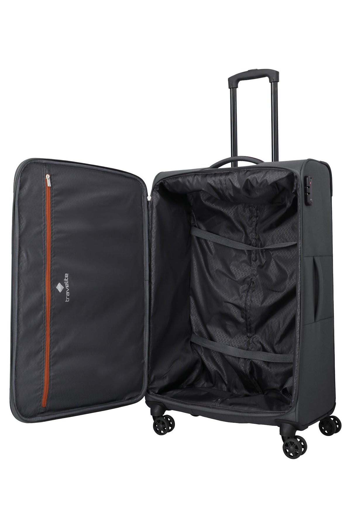 Travelite Priego Trolley L 77 cm – Großer Reisekoffer mit 4 Rollen & 90 L Volumen