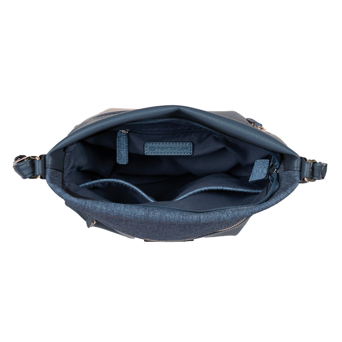 Tom Tailor Cross Bag M „Gia“ – elegante Damen-Umhängetasche mit Reißverschluss mixed denim blue