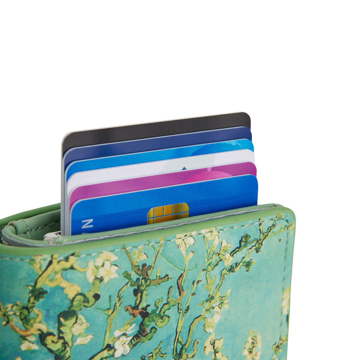 New Rebels Smart Wallet – Van Gogh „Mandelblüte“ | Künstlerisches Portemonnaie mit Münzfach, Kartenetui & Sichtfach