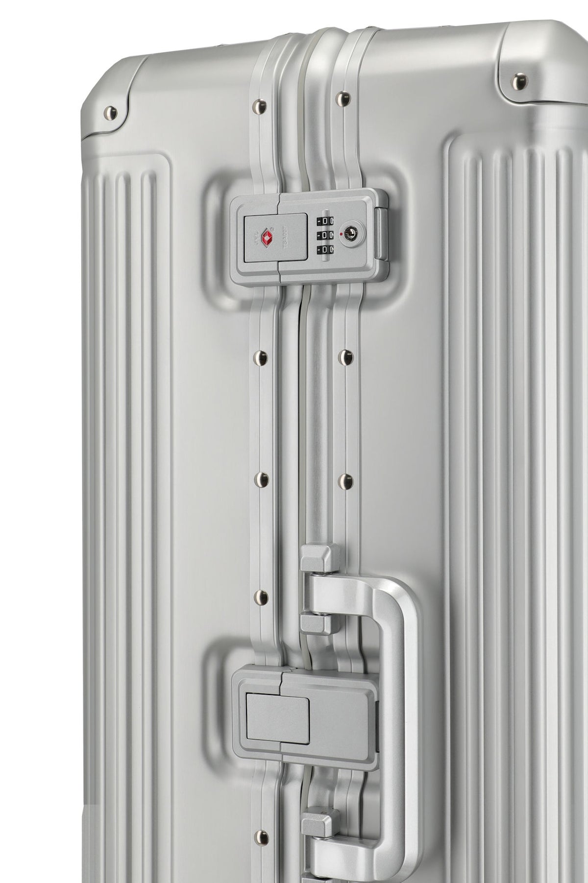 Travelite Next Trolley L – Aluminium Koffer 100 L, TSA, 4 Rollen, variable Packplatte