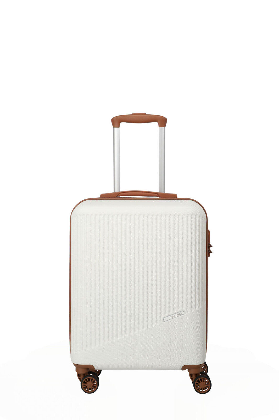 Travelite Bali Handgepäck S Trolley Koffer 55cm 4 Rad / Rollen Hartschale weiß cognac