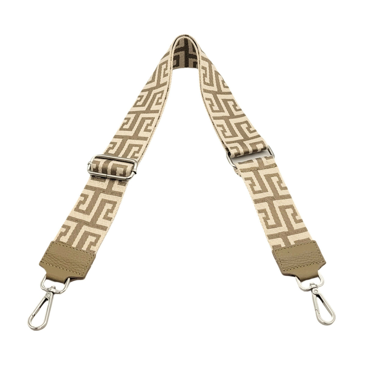 Ersatz Taschengurt Schultergurt Tragegurt Schulterriemen 5cm made in Italy beige silber