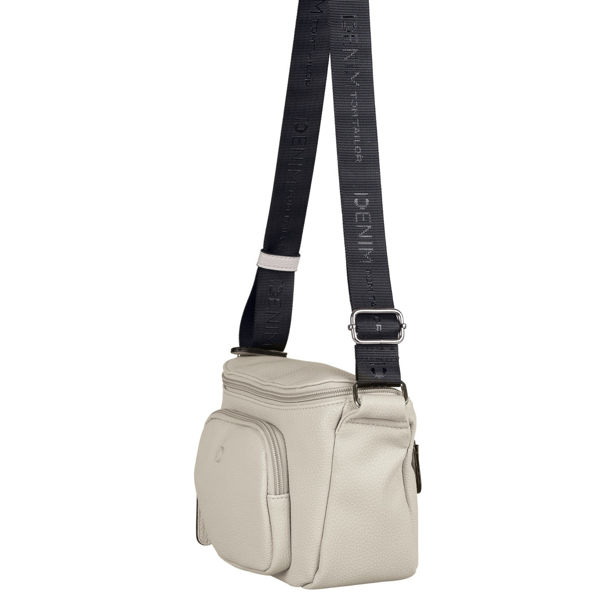 Tom Tailor Denim Umhängetasche Fara mittel | PU-Material | 25x15x10 cm | Sportliches Design | Handtasche light grey