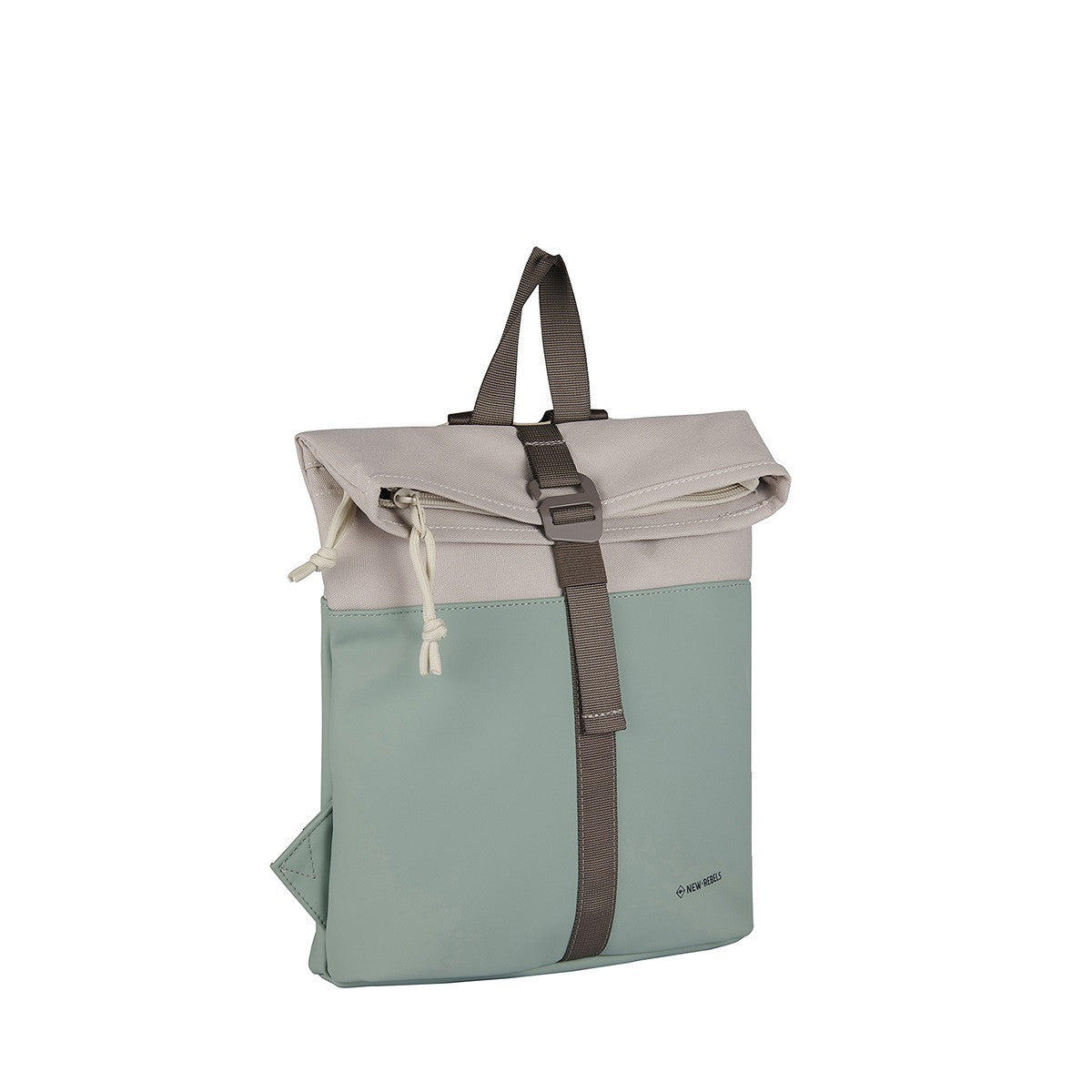New Rebels Backham Roll Up Rolltop City Rucksack Los Angeles wasserabweisend Grün Beige