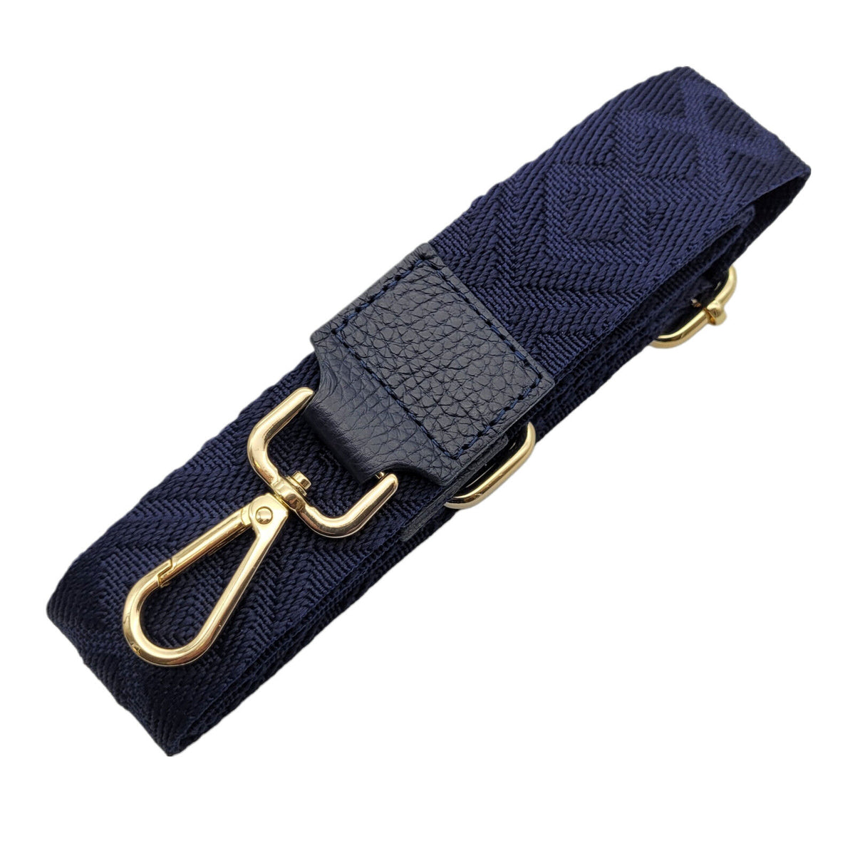 Ersatz Taschengurt Schultergurt Tragegurt Schulterriemen 4cm made in Italy navy gold