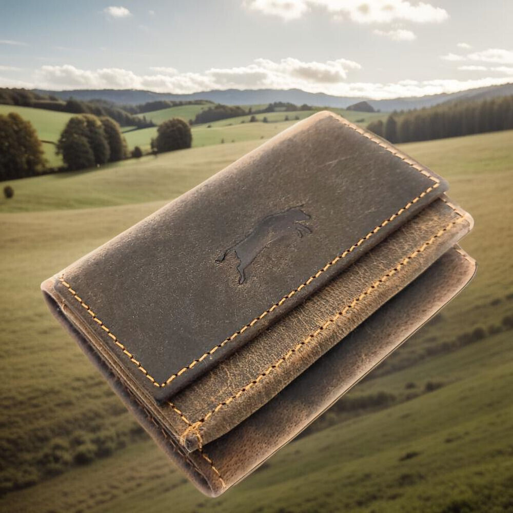 Ven Tomy Mini-Portemonnaie aus echtem Büffelleder – Geldbörse mit RFID-Schutz, kompakt & vintage