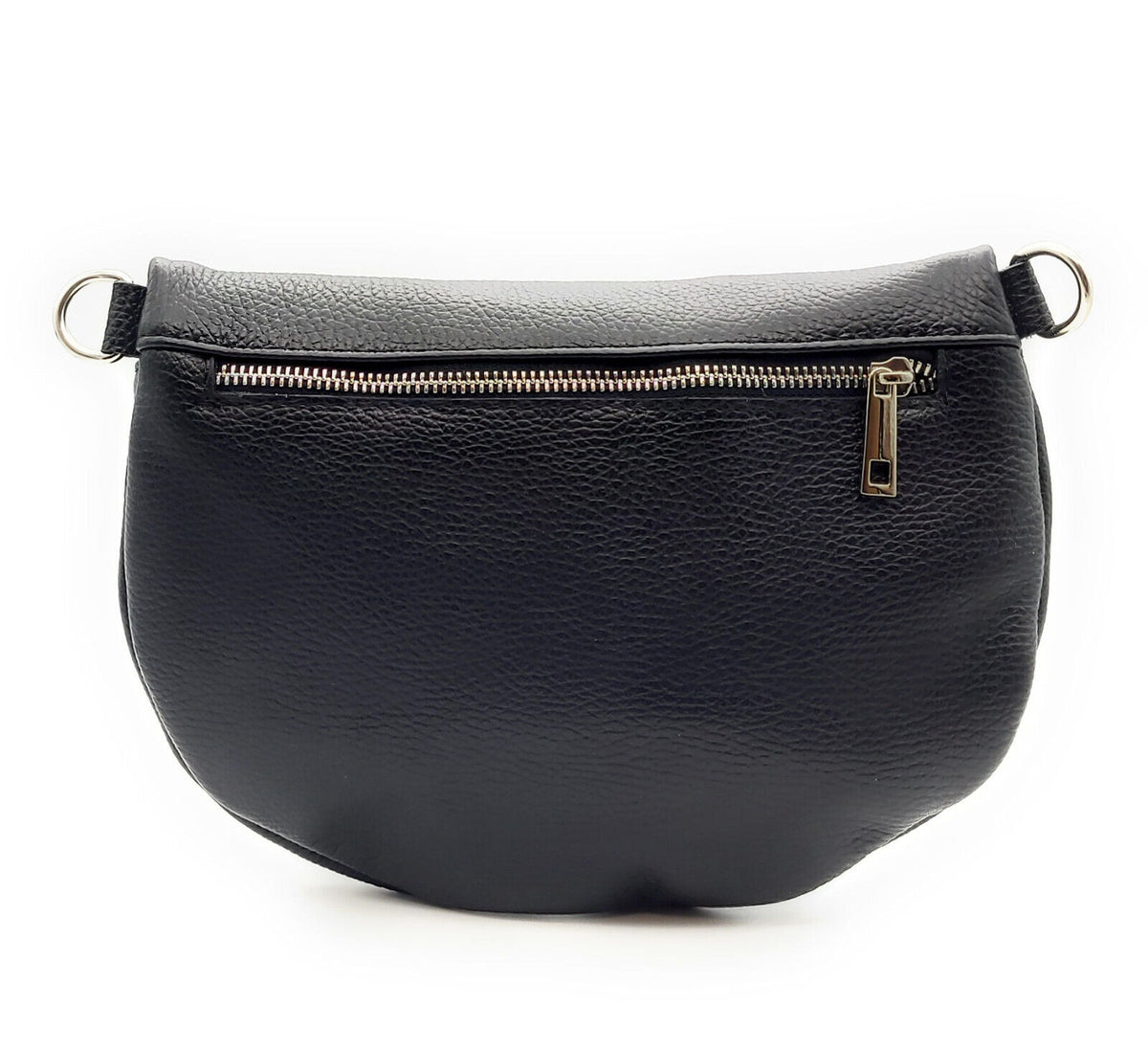 echt Leder Damen Crossbag Umhängetasche Schultertasche made in Italy schwarz