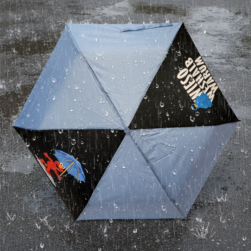 Kinder-Regenschirm Sesamstraße – Elmo & Krümelmonster, Ø 90 cm, 230 g, Handöffner