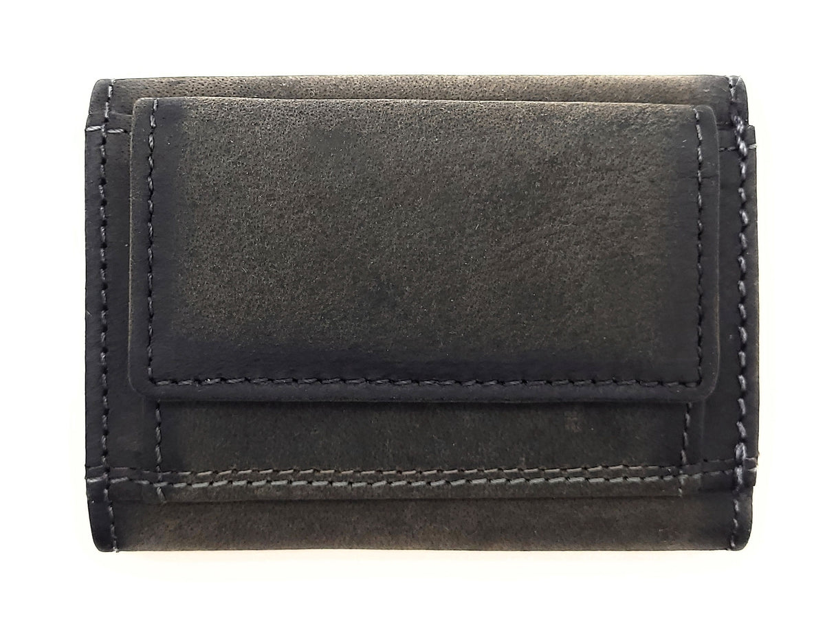 Jockey Club Mini Geldbörse aus Hunterleder | RFID-Schutz & Vintage Design grau