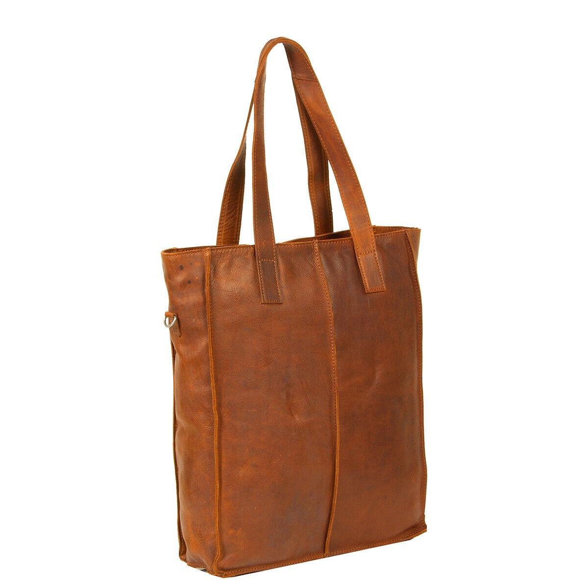 Justified Bags großer echt Leder Shopper Handtasche Schultertasche Nynke mit Laptop Fach congac