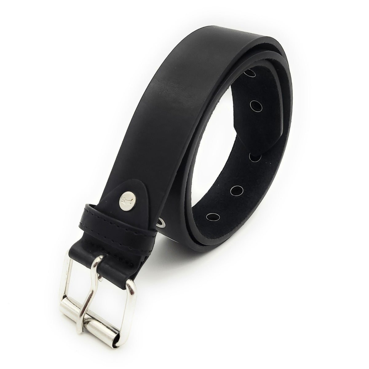 1-Loch Nietengürtel Ösen Gürtel Jeansgürtel Damen Herren echt Leder & PU 115cm schwarz