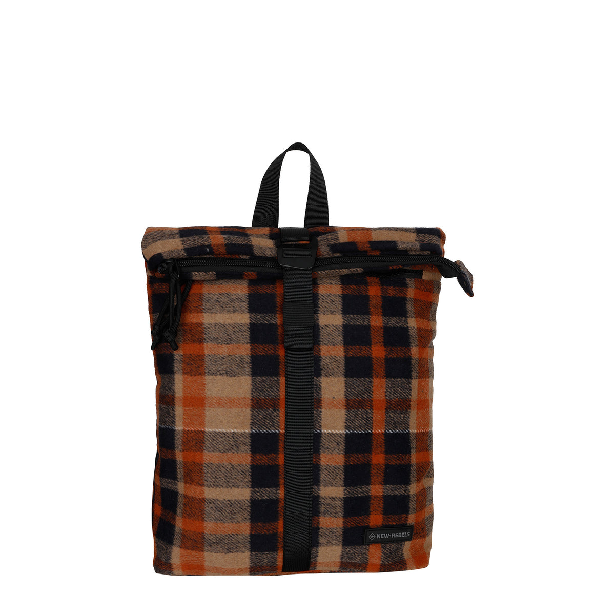 New Rebels Scott Roll Up Rolltop City Rucksack Los Angeles Flanell karo orange