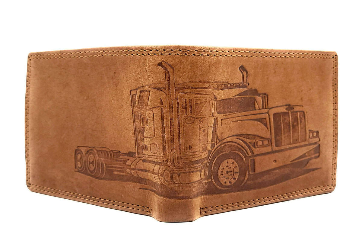 Leder Geldbörse RFID Schutz | USA Truck Motiv | Hunterleder | Lemasi