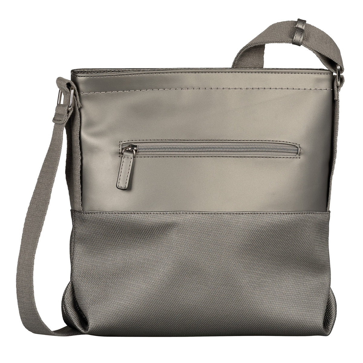 Tom Tailor Umhängetasche Erin Damen – mittelgroß 30x9x30 cm – 6 Fächer – Schultertasche casual Style Handtasche metallic grey