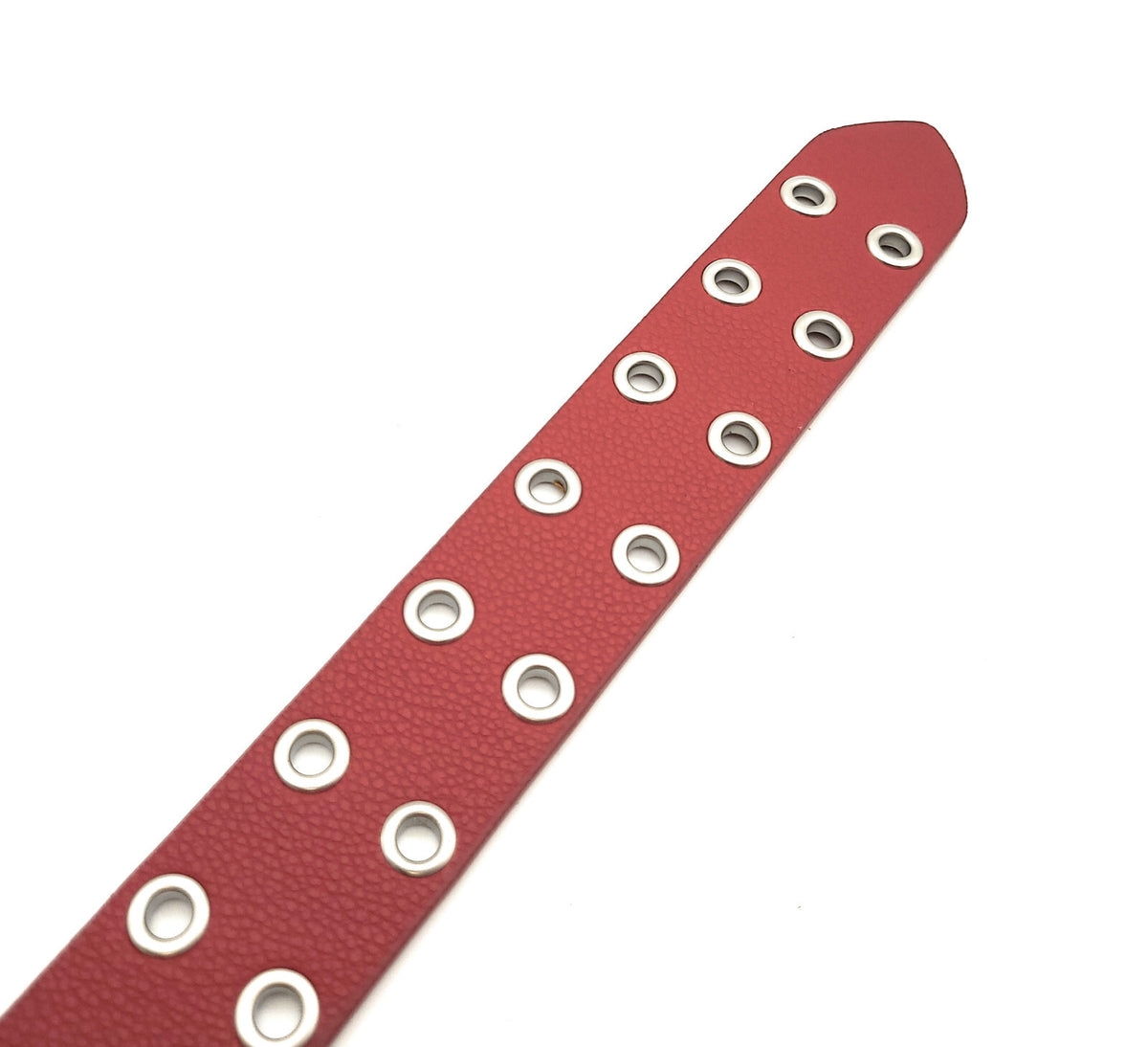 2-Loch Nietengürtel Ösen Gürtel Jeansgürtel Damen Herren echt Leder & PU 125cm rot (110cm Bundweite)