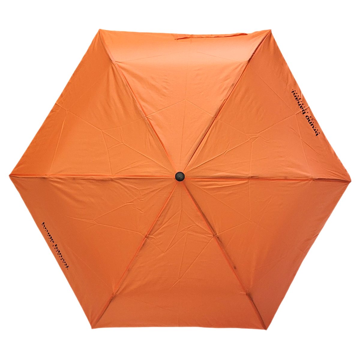 bruno banani Mini-Regenschirm – Handöffner, Stahl-Fiberglasgestell, Polyester Pongee, geriffelter Griff mit erhabenem Logo Orange