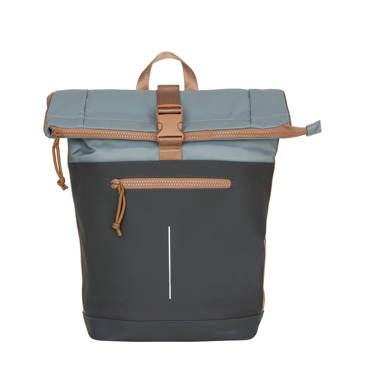 New Rebels New York Ferron Rucksack Anthrazit Kupfer – Rolltop, wasserabweisend, 15" Laptopfach