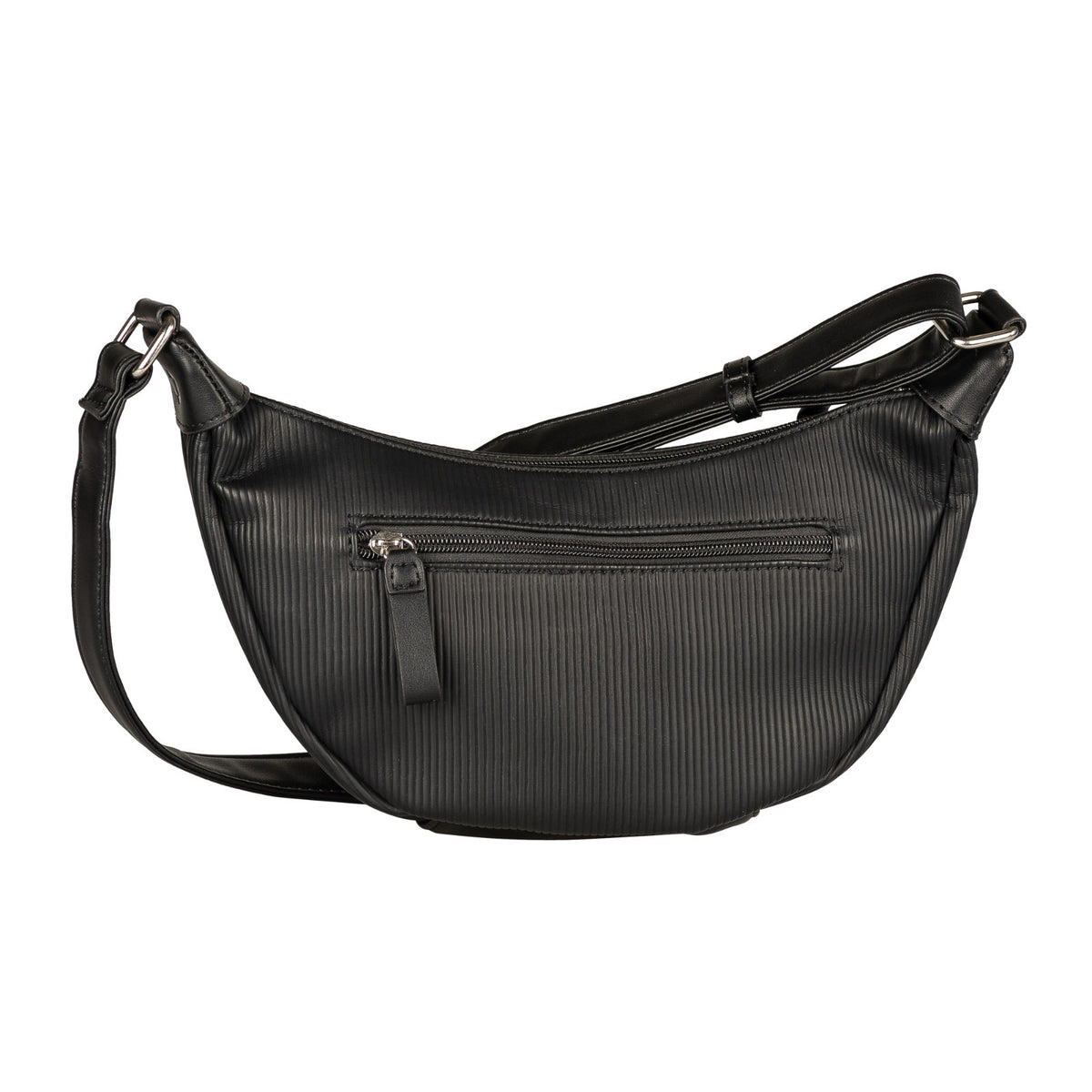 Tom Tailor Denim Liriel Cord Cross Bag M – Damen Umhängetasche aus PU mit Reißverschluss und verstellbarem Schulterriemen Handtasche schwarz