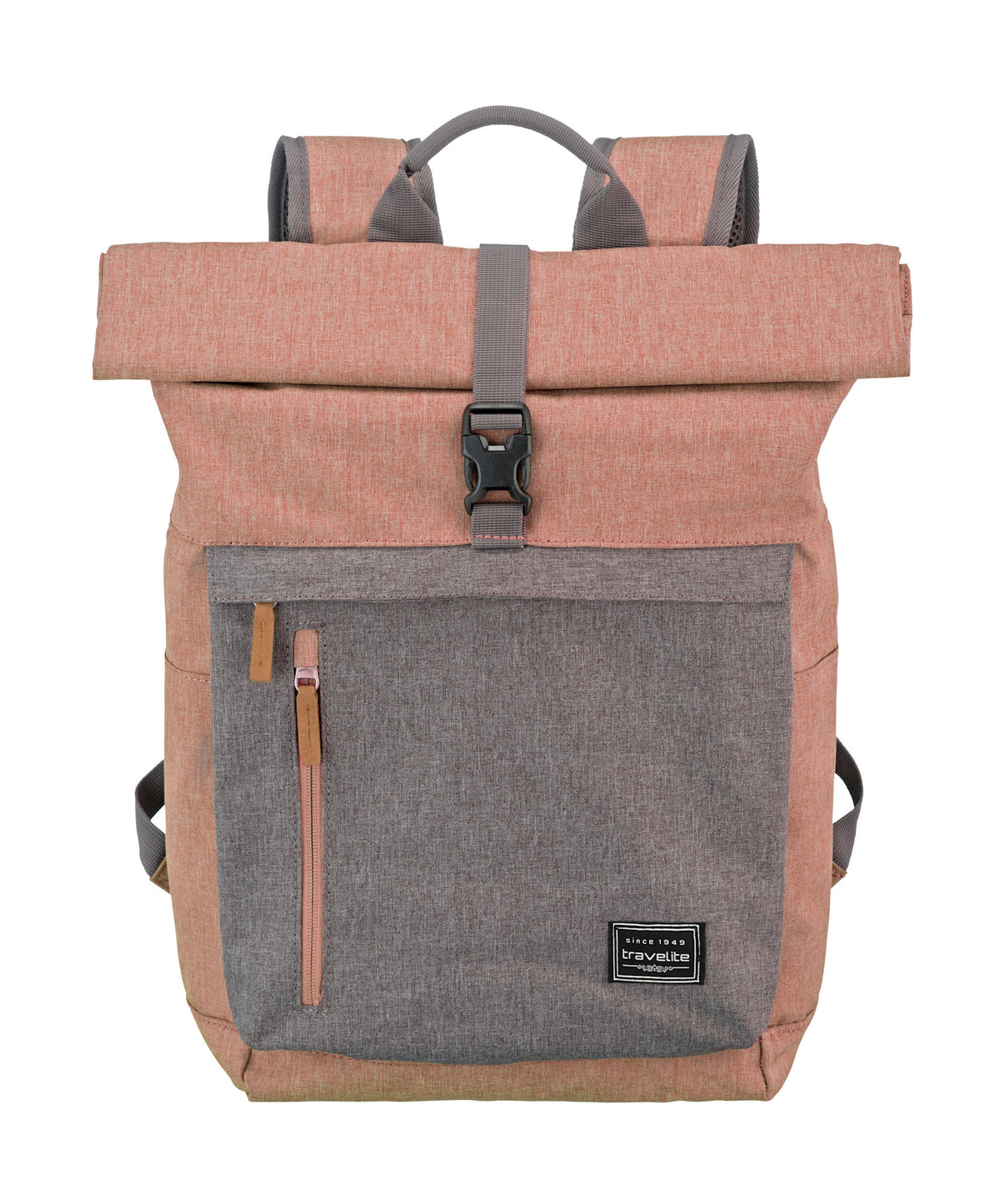 Travelite Basic Rollup Rucksack 35 L Rosa mit 15,6-Zoll-Laptopfach