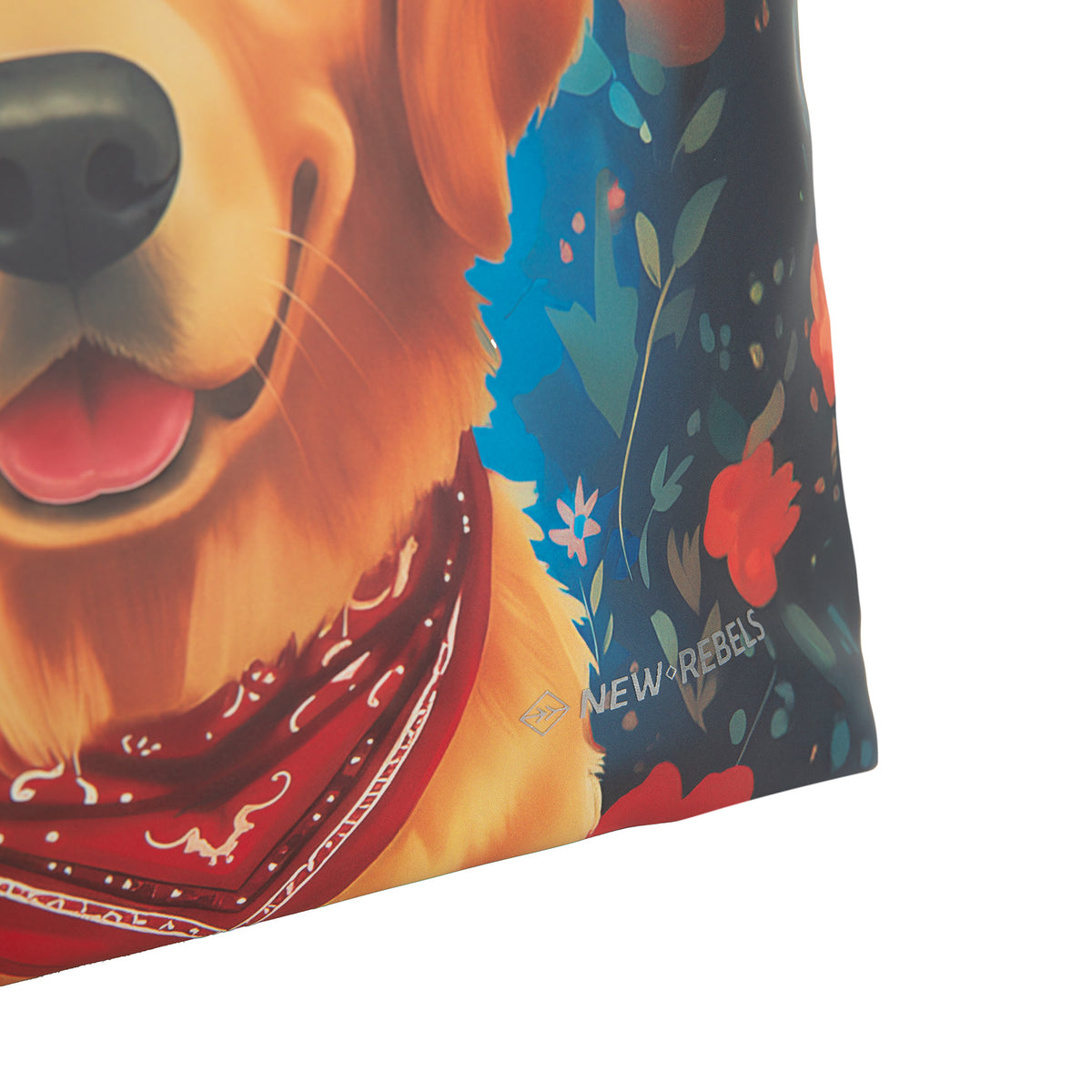 New Rebels Rolltop Cityrucksack Los Angeles – Stylischer Rolltop Rucksack mit Golden Retriever -Design, Wasserabweisend & Praktisch