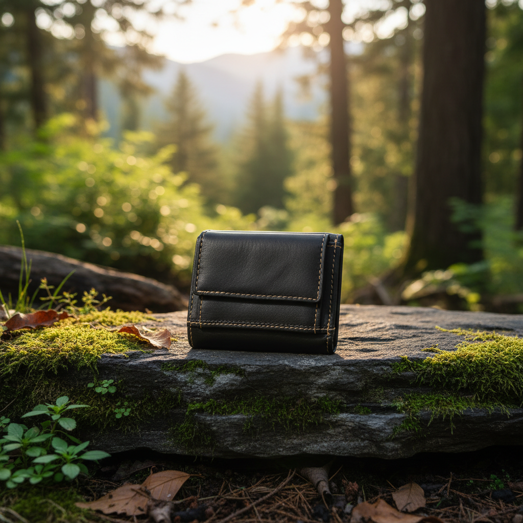 Jockey Club Mini Geldbörse aus Hunterleder | RFID-Schutz & Vintage Design dunkelbraun