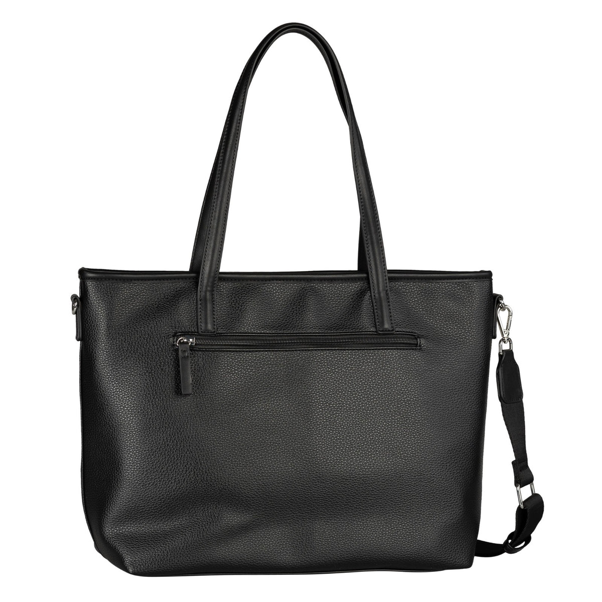 Tom Tailor Zip Shopper L Jamila – geräumige Handtasche mit 2-in-1-Funktion, abnehmbare Umhängetasche, 43,5x13x32 cm schwarz
