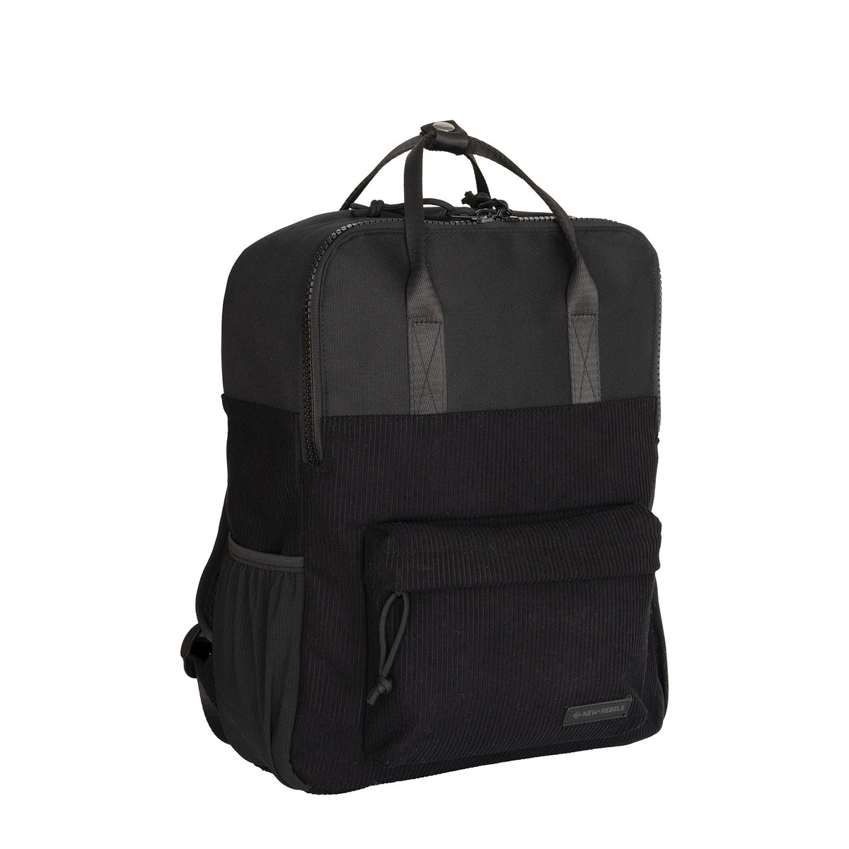 New Rebels Rucksack Ribbi Springfield mit Kordoptik und Tabletfach schwarz