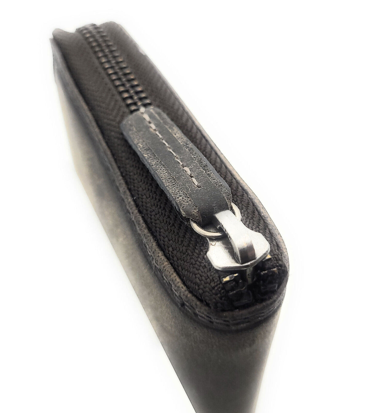 Jockey Club Leder Geldbörse mit RFID-Schutz – Büffelleder Vintage Grau