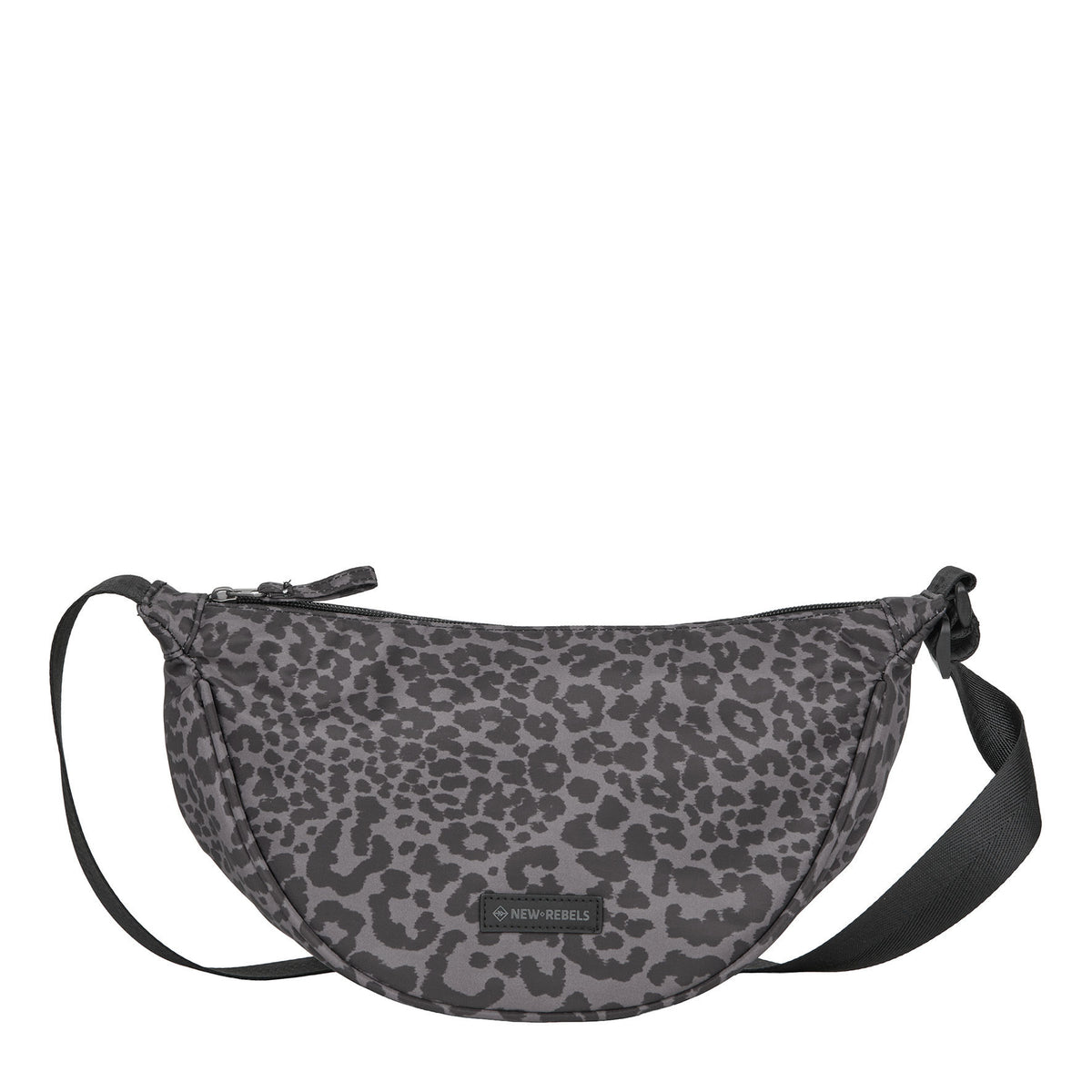New Rebels Moonbag „Stay Wild" – Crossbody-Tasche mit Leopard-Print black, Nylon, 32 × 16 cm
