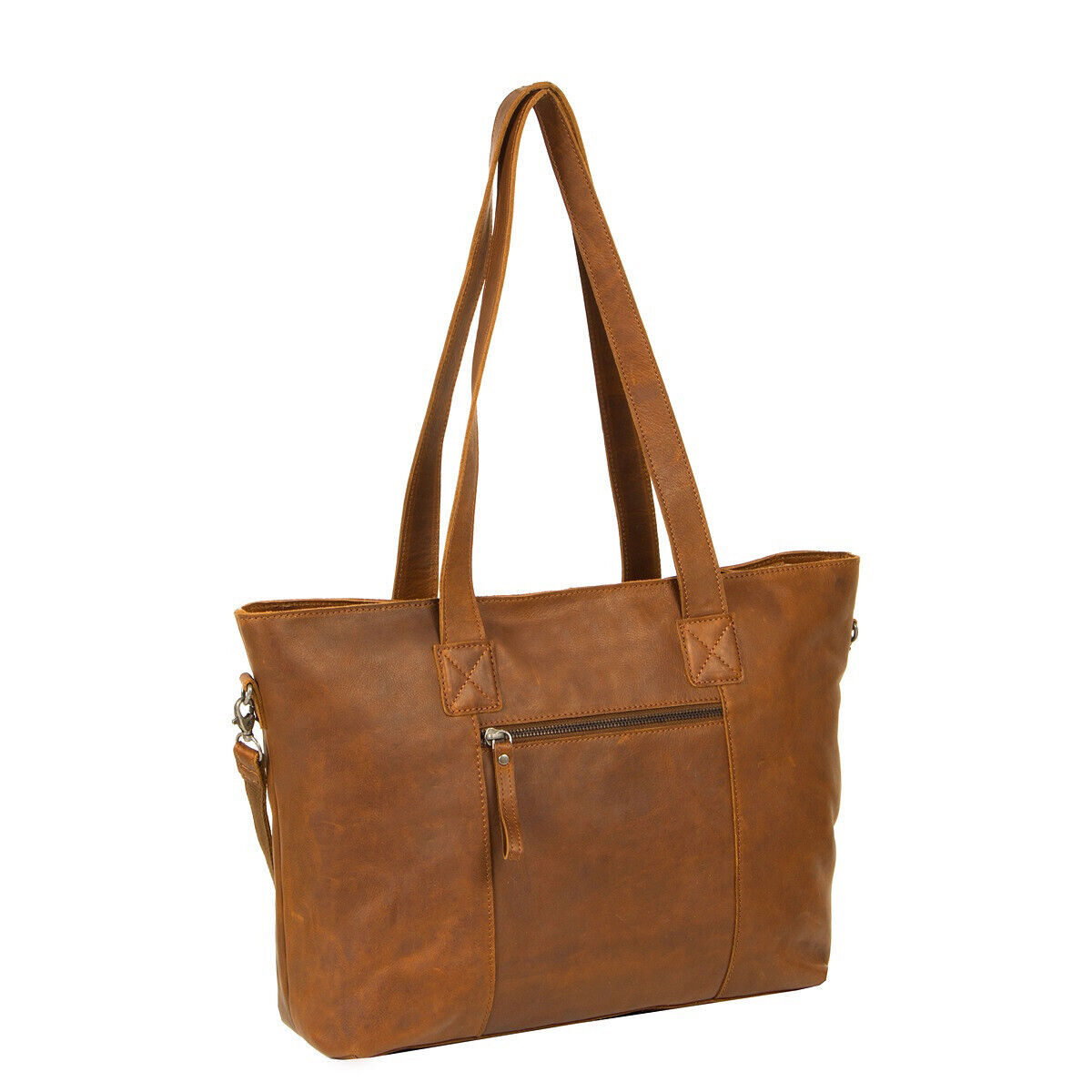 Justified Bags großer echt Leder Damen Shopper Handtasche Schultertasche Nynke vintage congac
