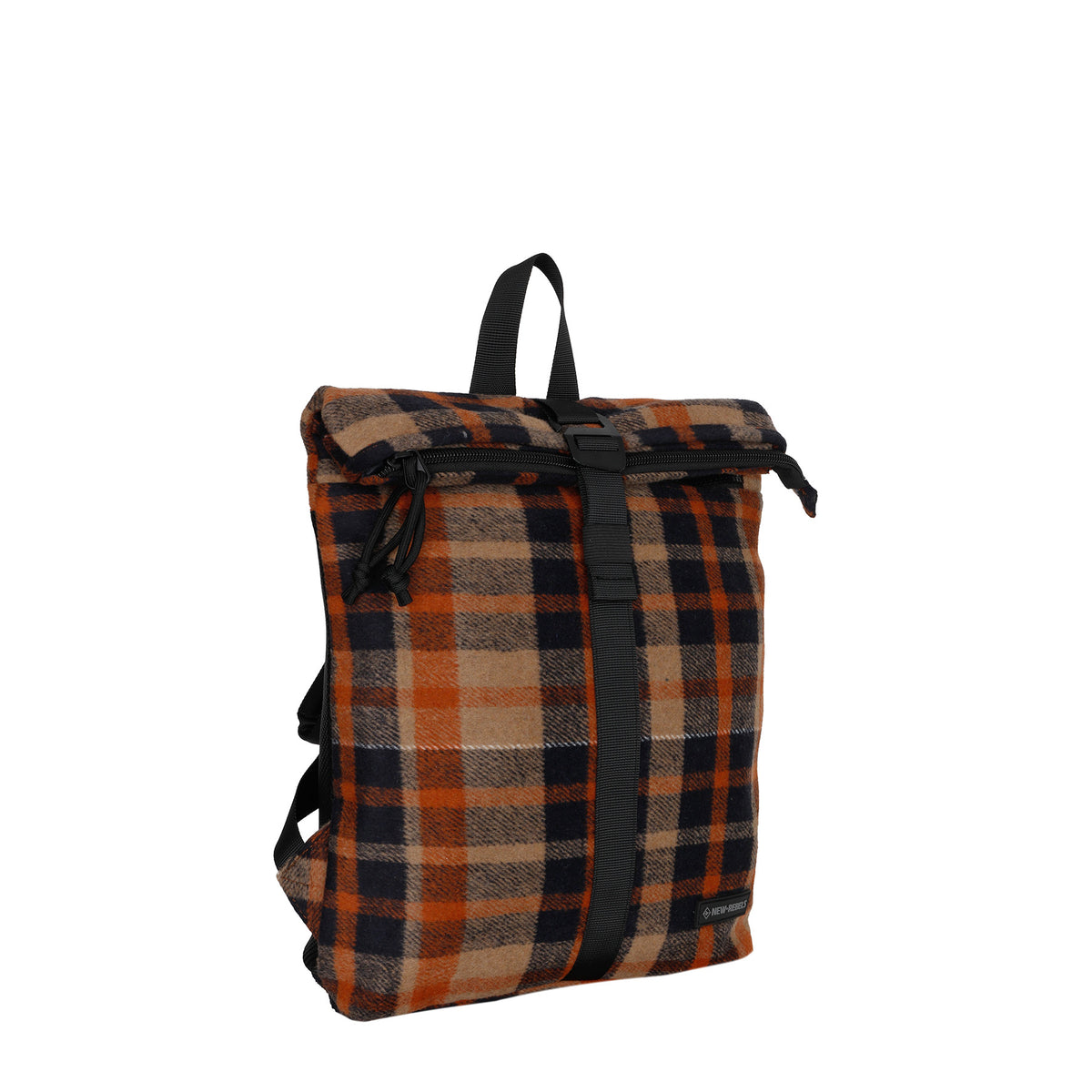 New Rebels Scott Roll Up Rolltop City Rucksack Los Angeles Flanell karo orange