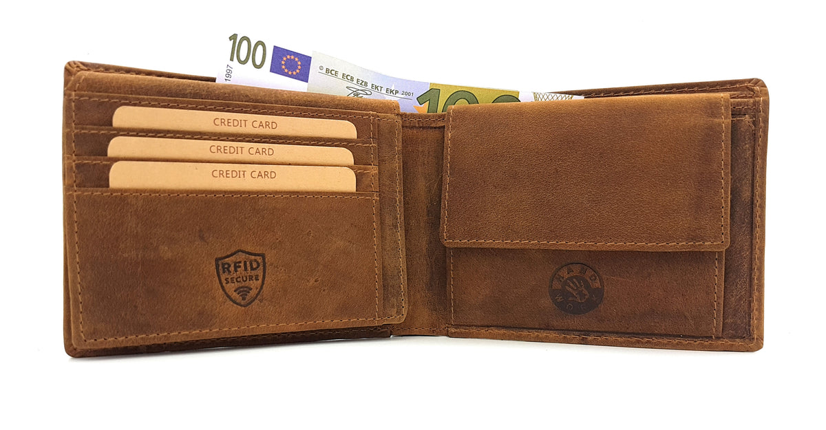 Jockey Club echt Leder Hunterleder Portemonnaie Geldbörse Hirsch mit RFID Schutz
